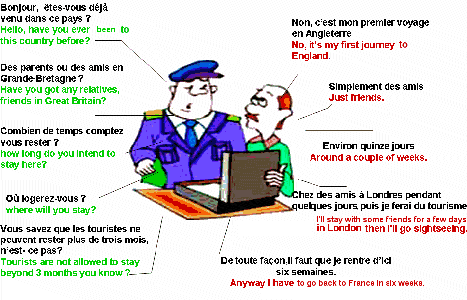 dialogue   a la douane