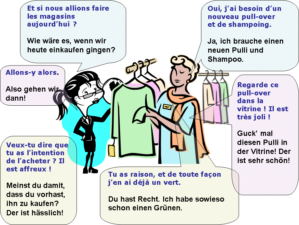 Dialogue Allons Faire Les Courses Allemand