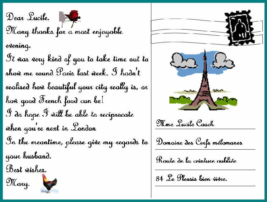 Carte postale : Thanks for this journey-anglais